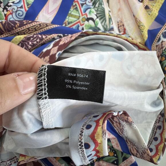 Boston Proper Dress Womens Large Boho Floral Abstract Boho Coastal Mini - Picture 5 of 9